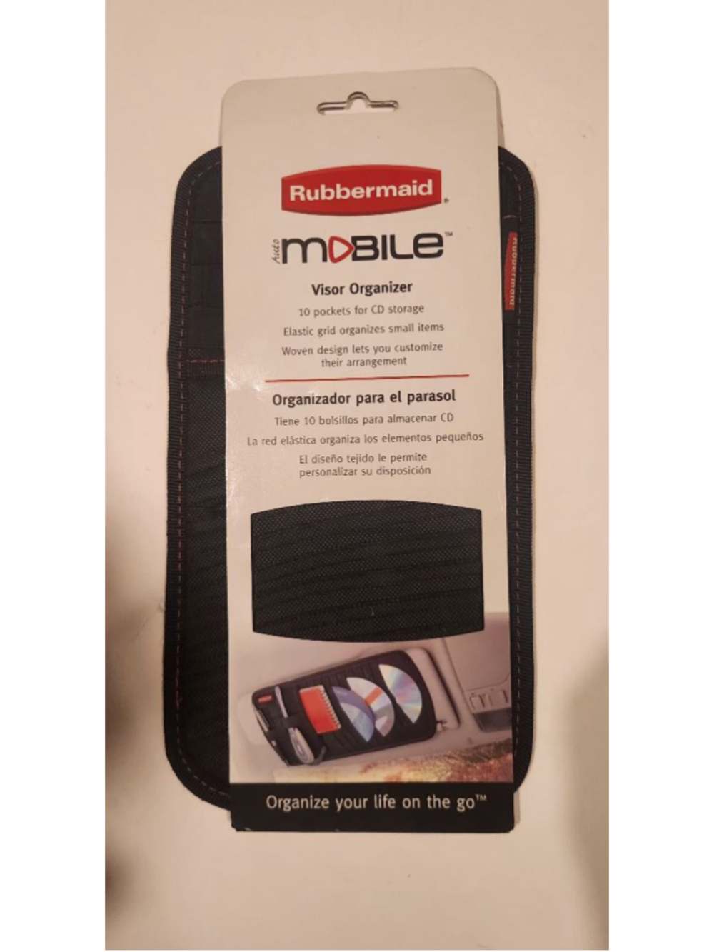 Rubbermaid Mobile Visor Organizer, Black Red, CD Sunglasses Garage Openers NWT